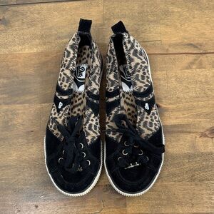 DVS Women's Black and Leopard slip on Sneakers